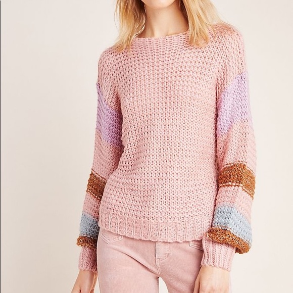 Anthropologie Sweaters - Anthropologie Heartloom Metallic Stripe Sweater